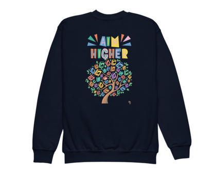 Knowledge Is Power Aim Higher Crewneck Sweater for Girls