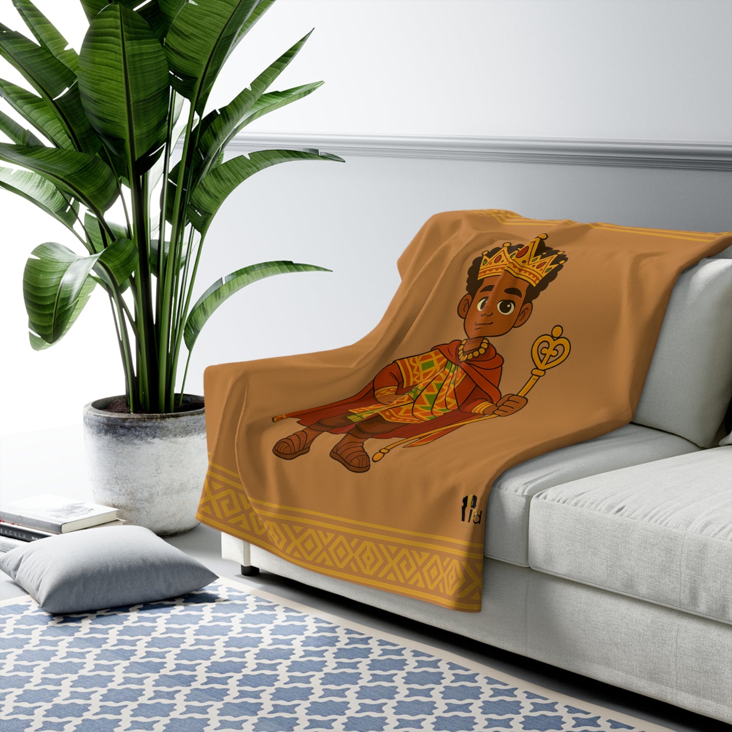 Royal Prince Sherpa Blanket — African Prince Kids Fleece Throw