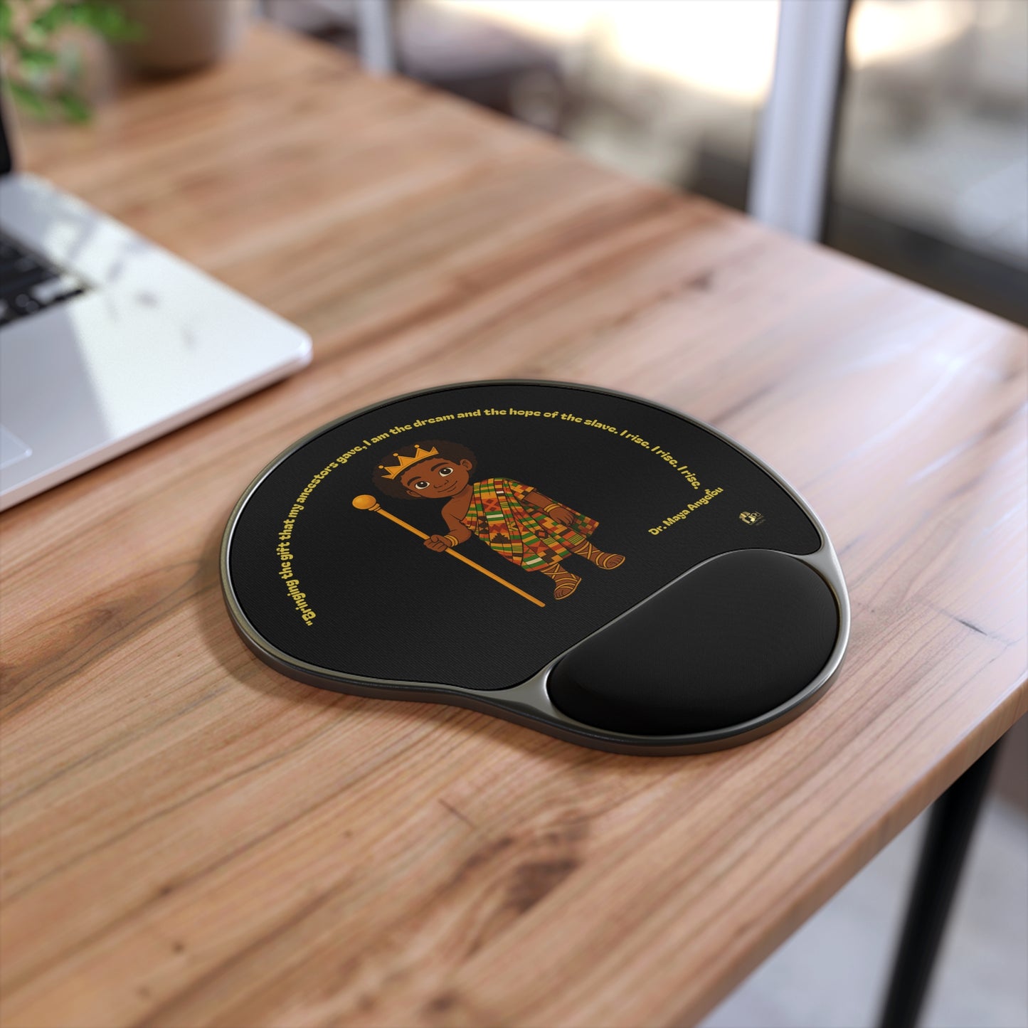 Prince Mouse Pad with Wrist Rest — African Royalty Mouse Pad