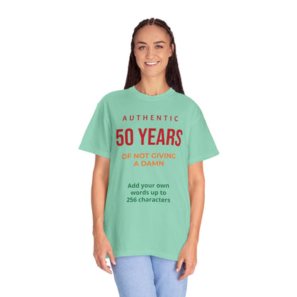 "Authentic 50 Years"  — "Print it your way" Personalized Graphic Tee