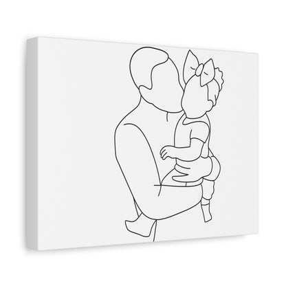 Unspoken Bond" – Father & Daughter Line Art Canvas
