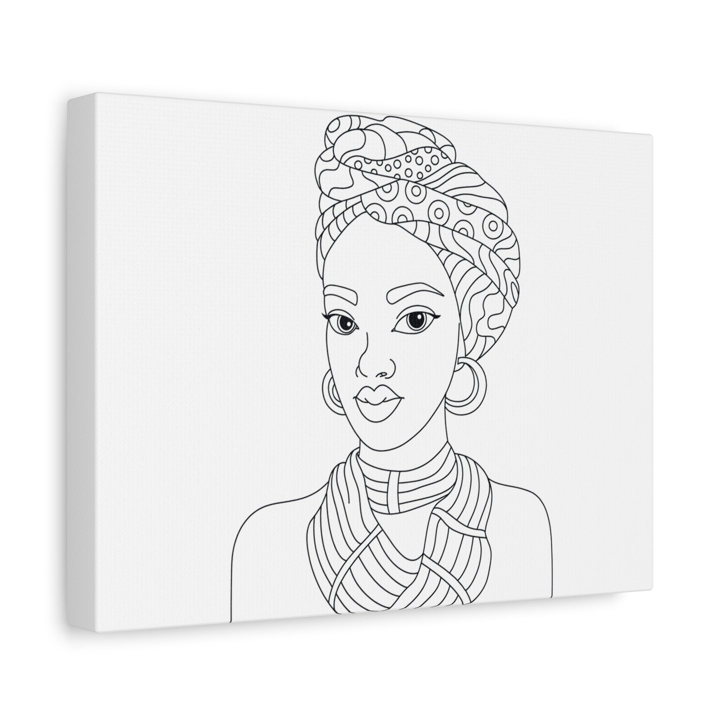 Wrapped In Beauty Line Art Matte Canvas Print — Stretched 1.25"