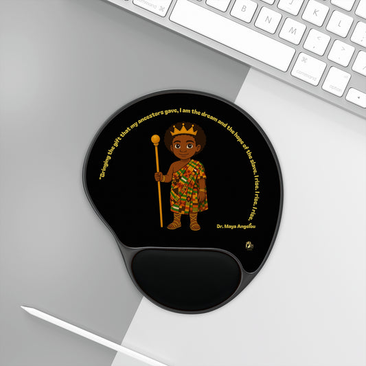 Prince Mouse Pad with Wrist Rest — African Royalty Mouse Pad