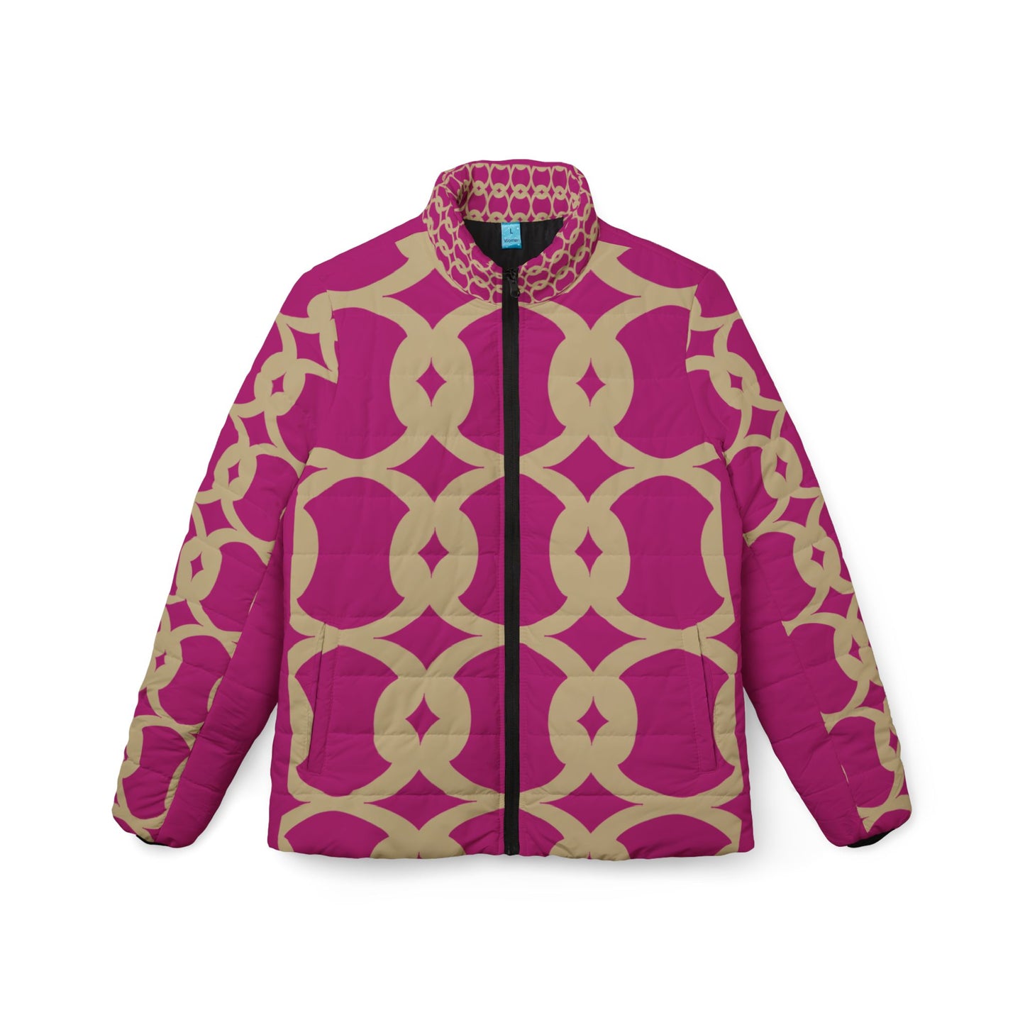 Circle of Unity – African Tribal Puffer Jacket for Women