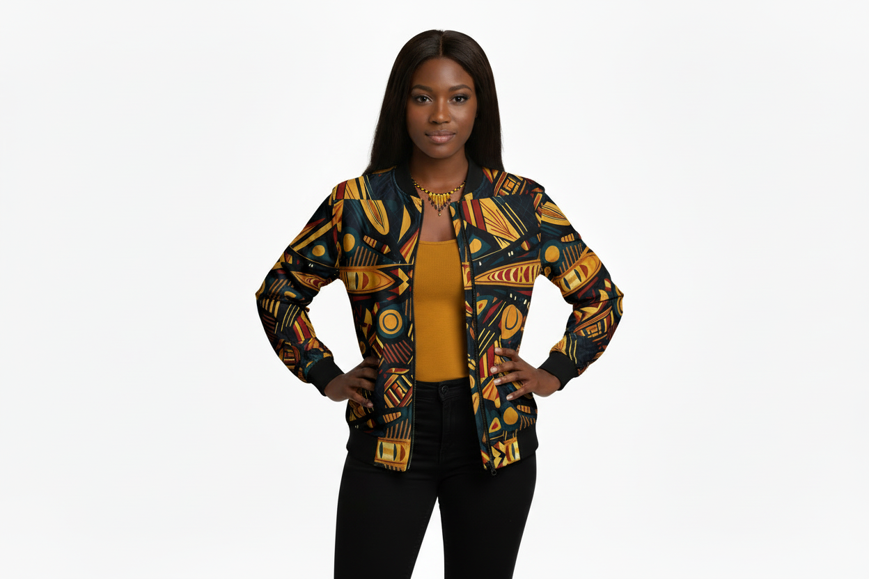 Heritage Pulse – Premium Tribal Print Unisex Bomber Jacket