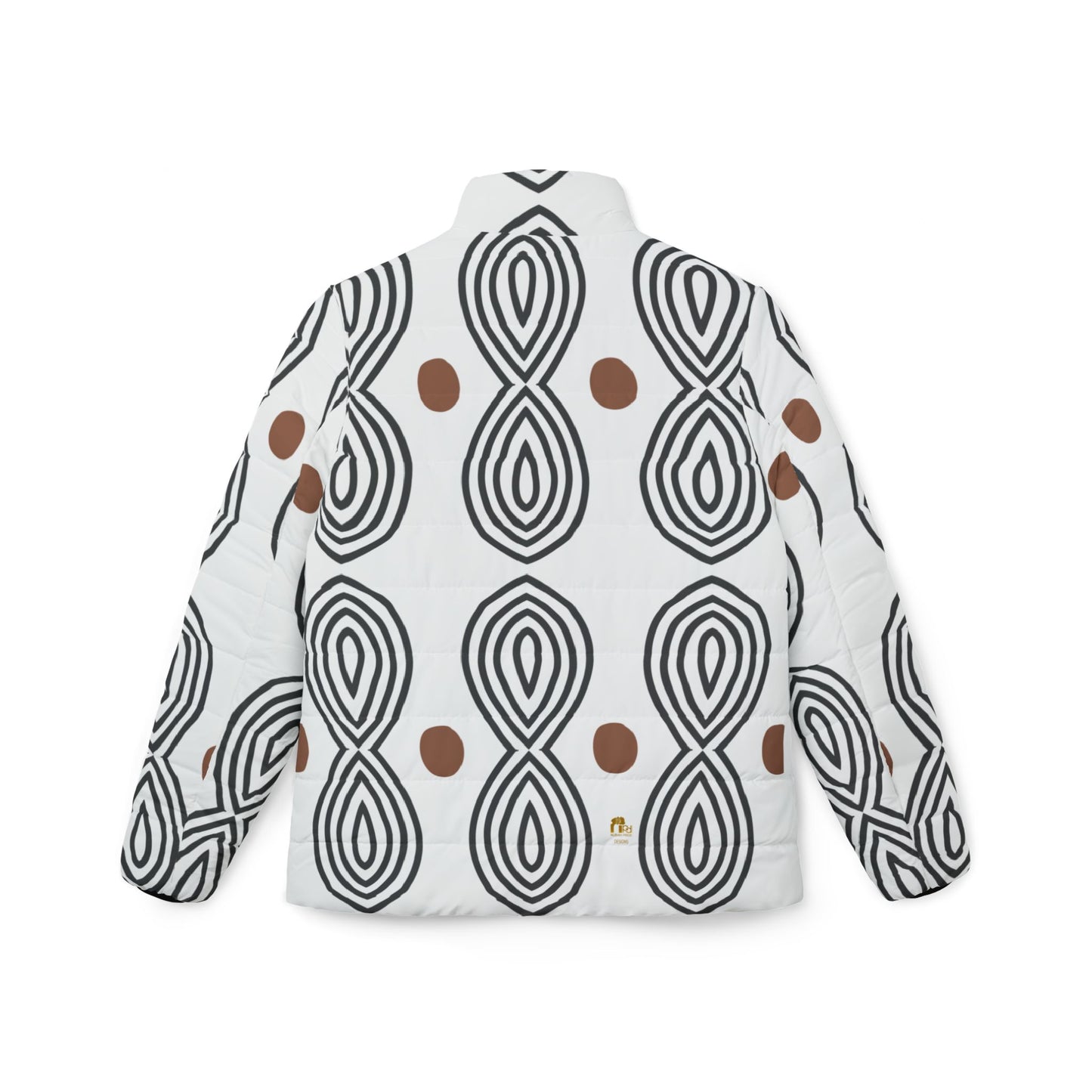 Abstract Loop Pattern  Puffer Jacket for Women