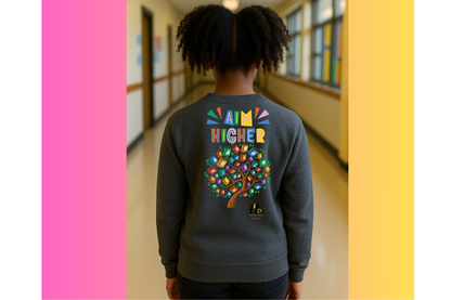 Proud Future HBCU Grad – Aim Higher Youth Crewneck Sweater for Girls