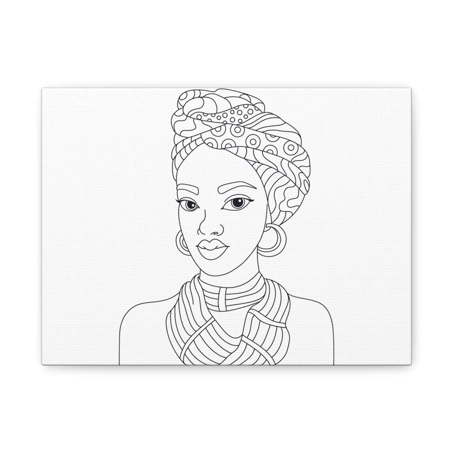 Wrapped In Beauty Line Art Matte Canvas Print — Stretched 1.25"