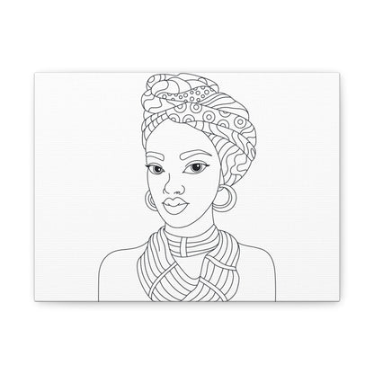 Wrapped In Beauty Line Art Matte Canvas Print — Stretched 1.25"