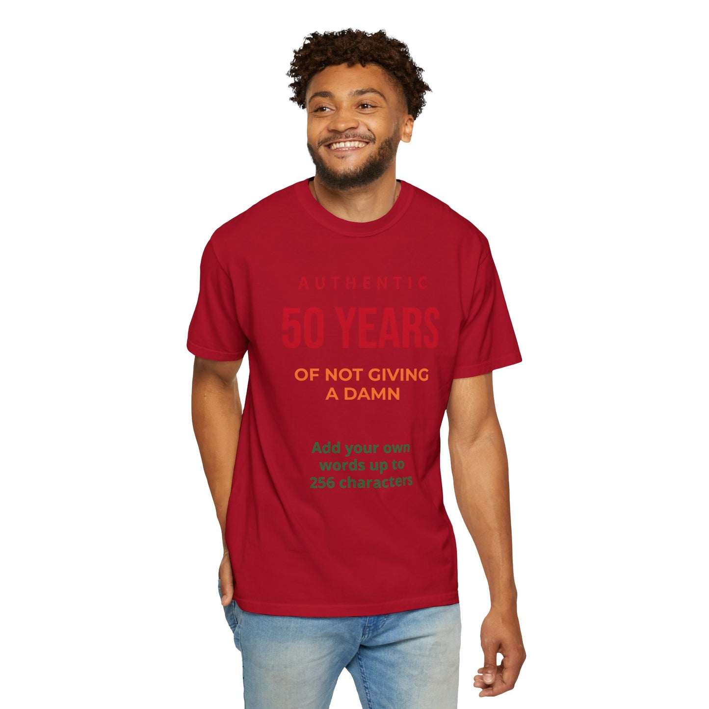 "Authentic 50 Years"  — "Print it your way" Personalized Graphic Tee