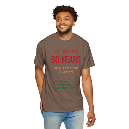 "Authentic 50 Years"  — "Print it your way" Personalized Graphic Tee