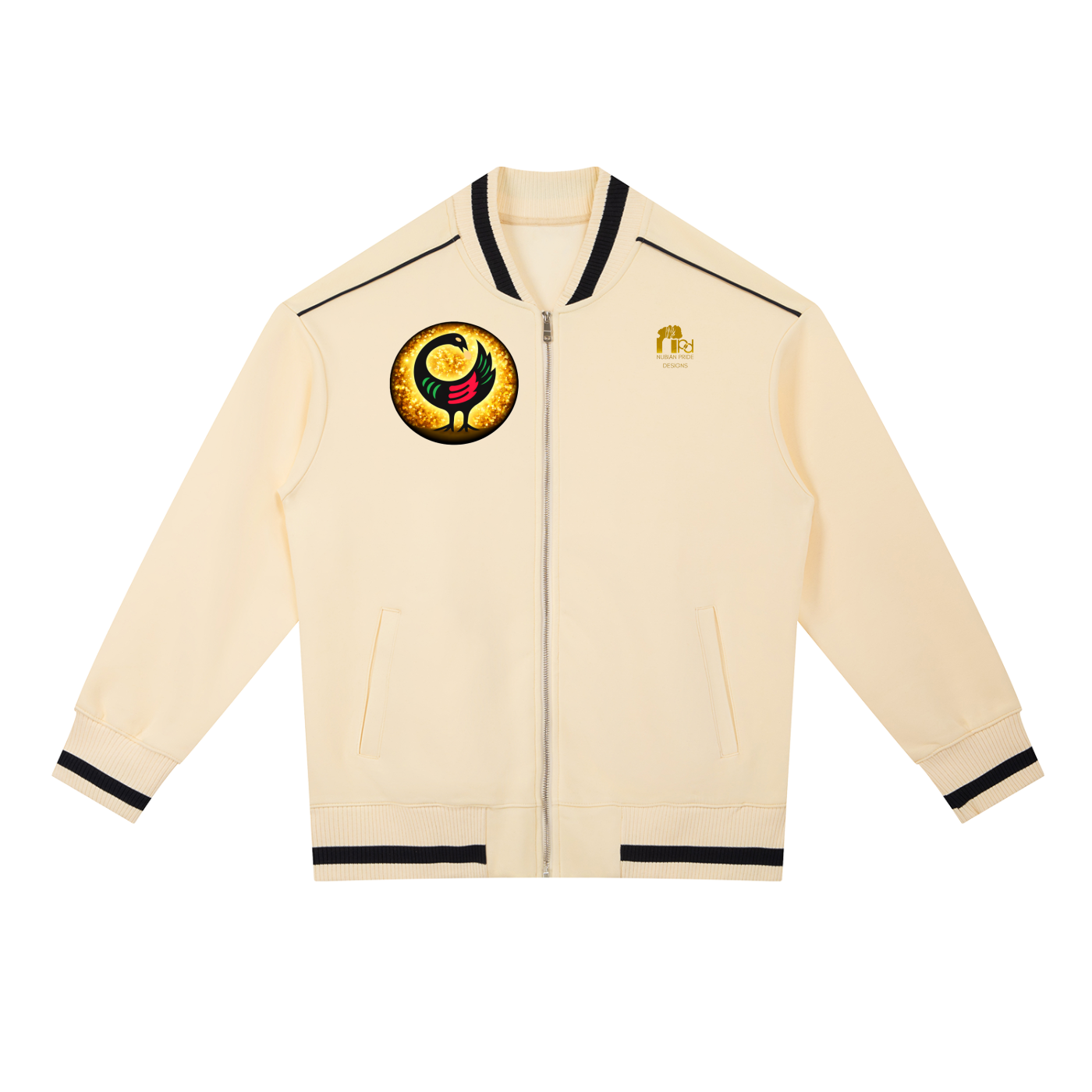 Sankofa Contrast Piping Zip Bomber Jacket