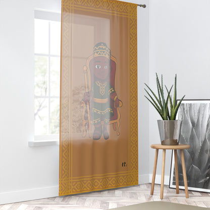 Prince Royalty Sheer Curtain – Bold Earth-Tone & Gold Window Panel