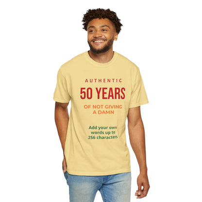 "Authentic 50 Years"  — "Print it your way" Personalized Graphic Tee