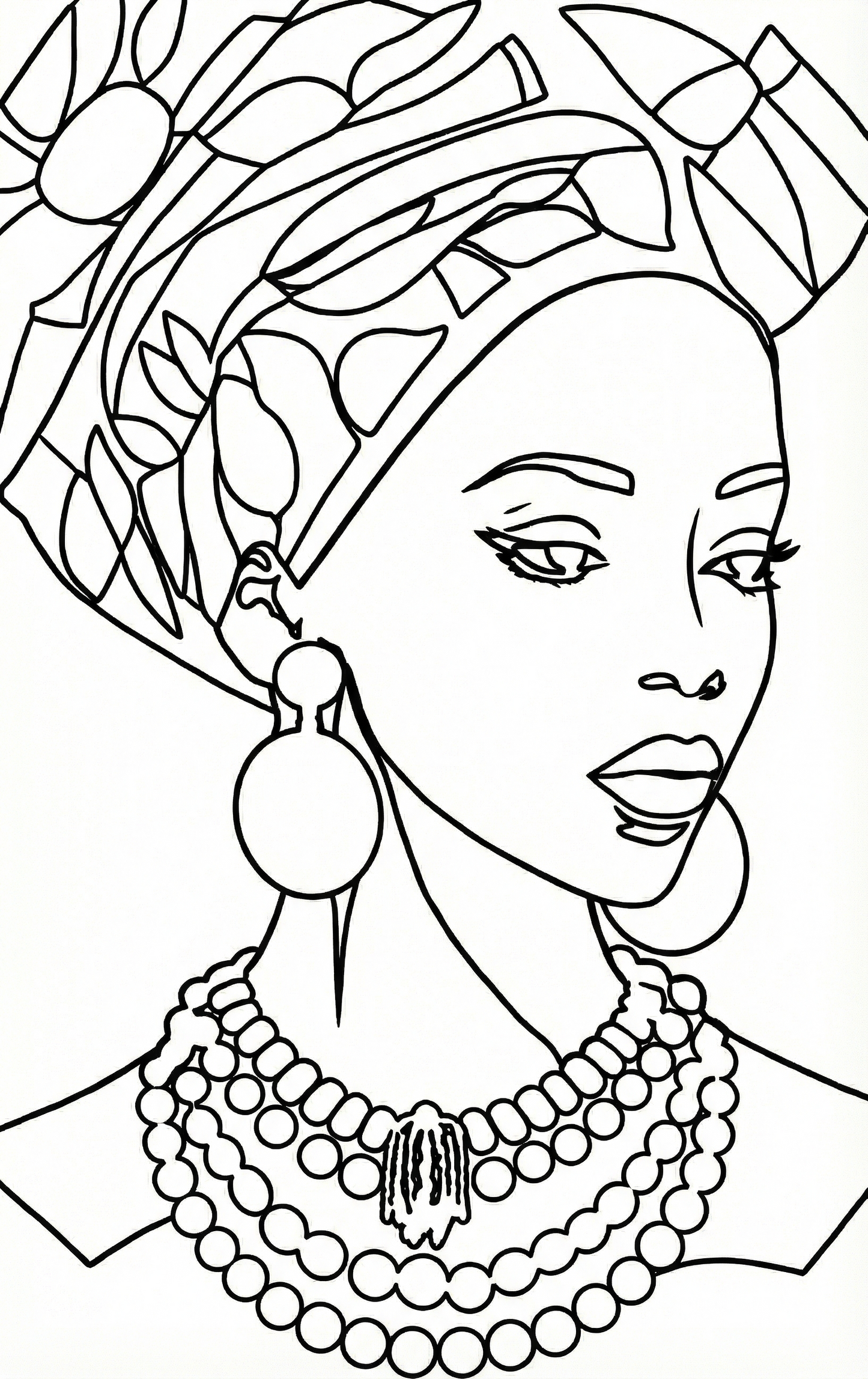 Adorned in Nature Line Art Matte Canvas Print — Stretched 1.25"