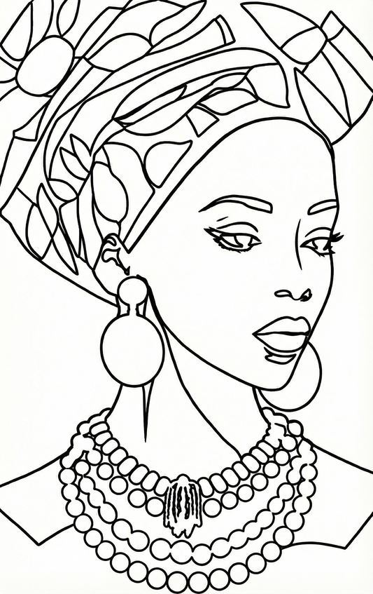 Adorned in Nature Line Art Matte Canvas Print — Stretched 1.25"