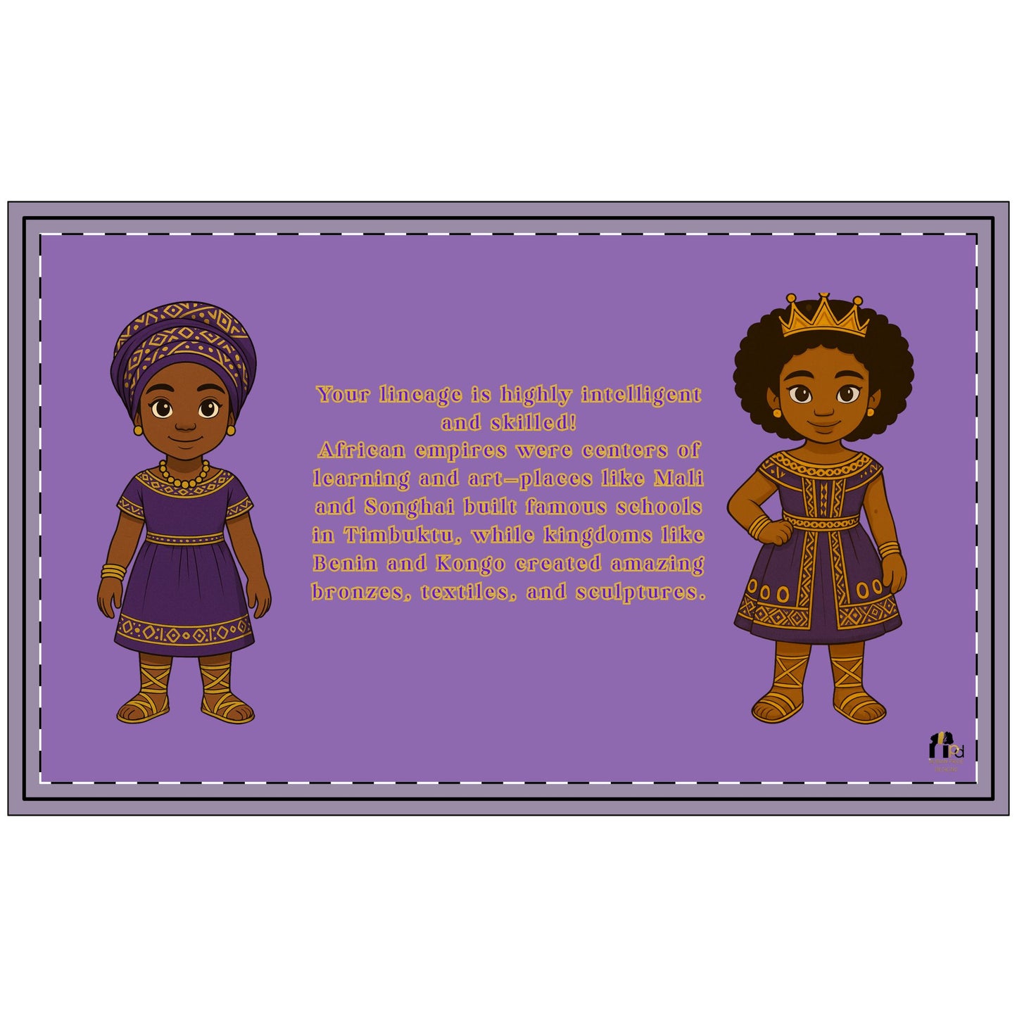 Afro Queen Doormat — Purple & Gold Welcome Mat