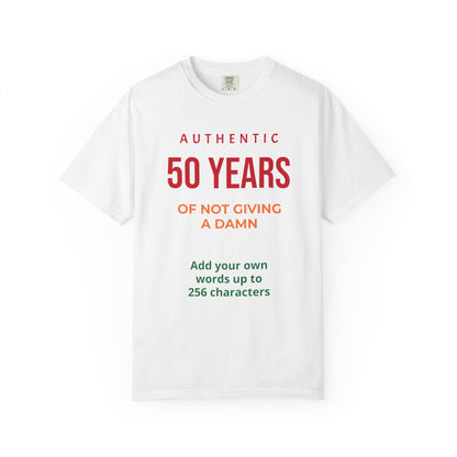 "Authentic 50 Years"  — "Print it your way" Personalized Graphic Tee
