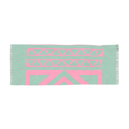 Tribal pink and green print scarf