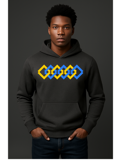 The Adidas Fleece Unisex Hoodie with Tribal Print & African Logo