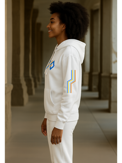 The Adidas Fleece Unisex Hoodie with Tribal Print & African Logo