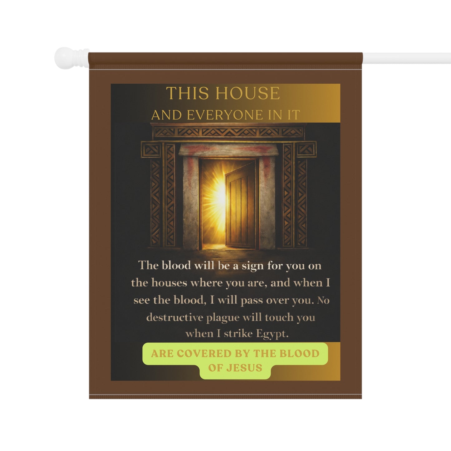 Covered By The Blood Garden Flag — Welcome House Banner