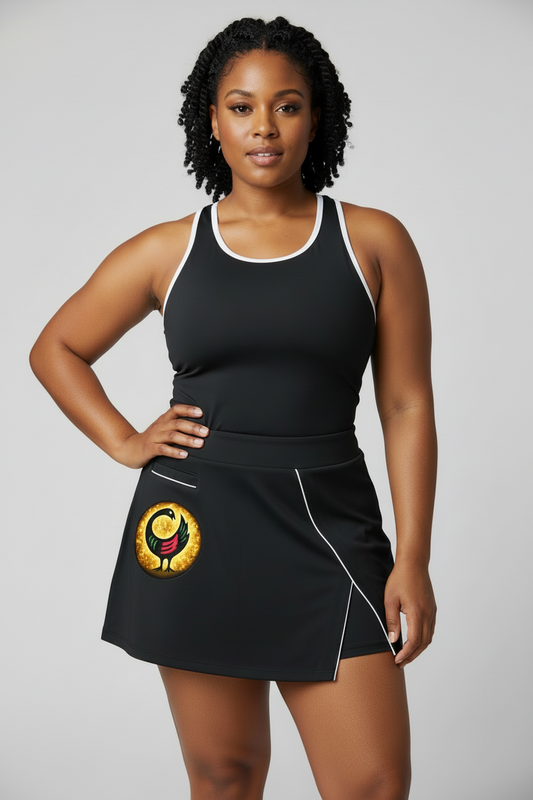 "Ancestral Wisdom" Sankofa High-Waist A-Line Skirt