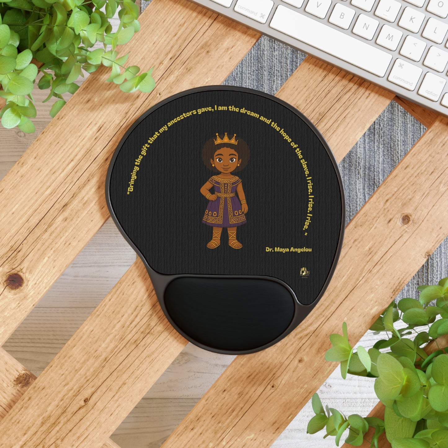 Mouse Pad — 'Carry Yourself Like Royalty' Black Queen Ergonomic Wrist Rest