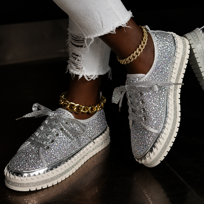 Metallic Platform Sneakers