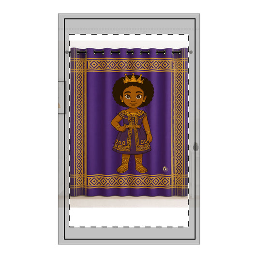 “Little Queen Radiance” Sheer Curtain – A Regal, Uplifting Accent for Black Girls’ Spaces