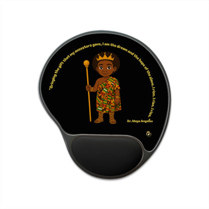 Prince Mouse Pad with Wrist Rest — African Royalty Mouse Pad