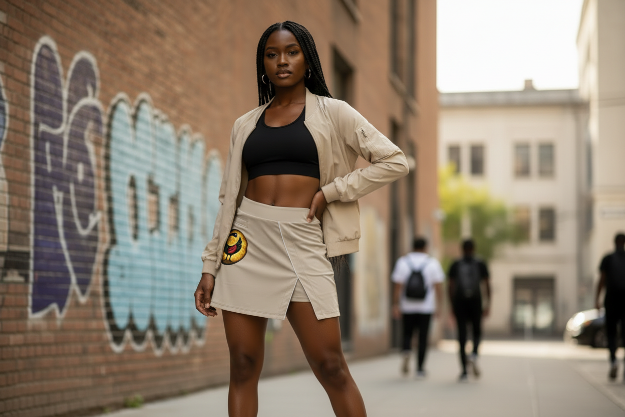 "Ancestral Wisdom" Sankofa High-Waist A-Line Skirt