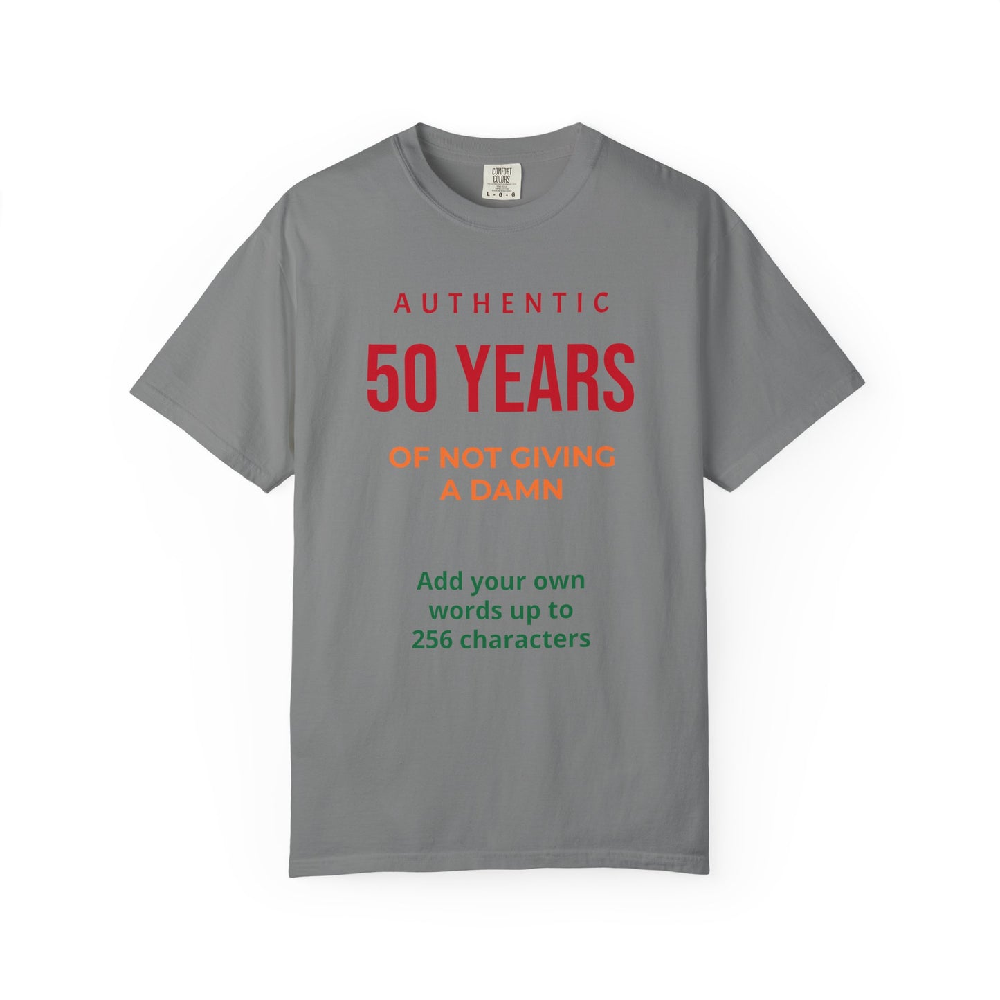 "Authentic 50 Years"  — "Print it your way" Personalized Graphic Tee