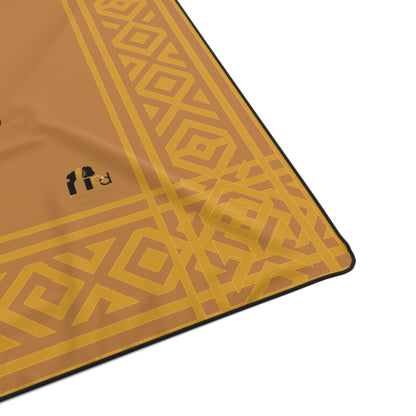 African Prince Blanket — Brown & Gold Kente-Inspired Throw