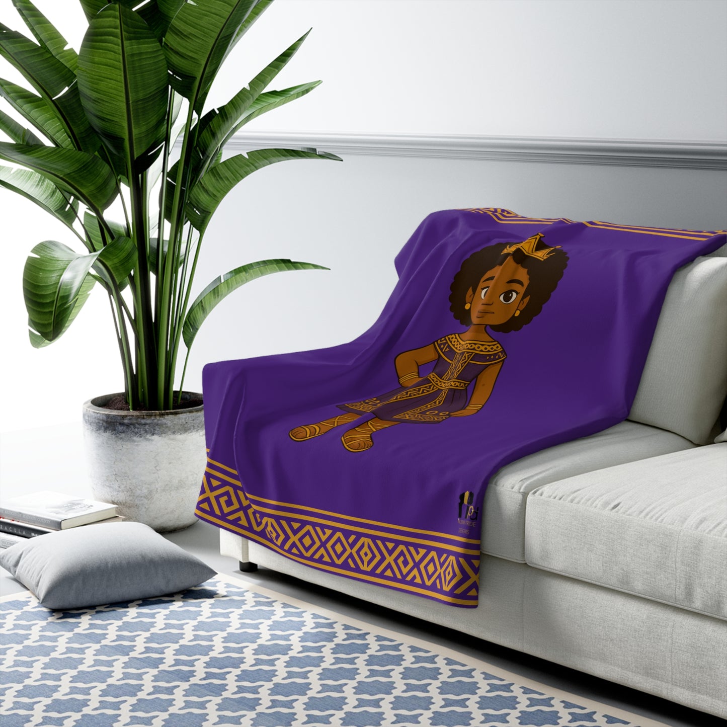 “Little Queen Sherpa” Fleece Blanket – Cozy, Regal Comfort for Black Girls