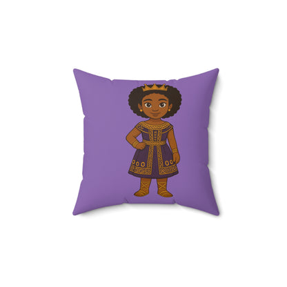 “Little Queen” Throw Pillow – Cheerful, Regal Accent for Black Girls’ Spaces
