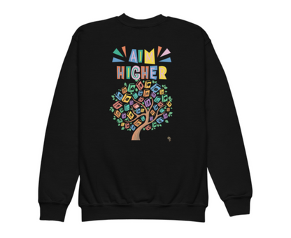 Knowledge Is Power Aim Higher Crewneck Sweater for Girls