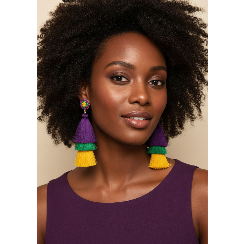 Layered Tassel Drop Earrings