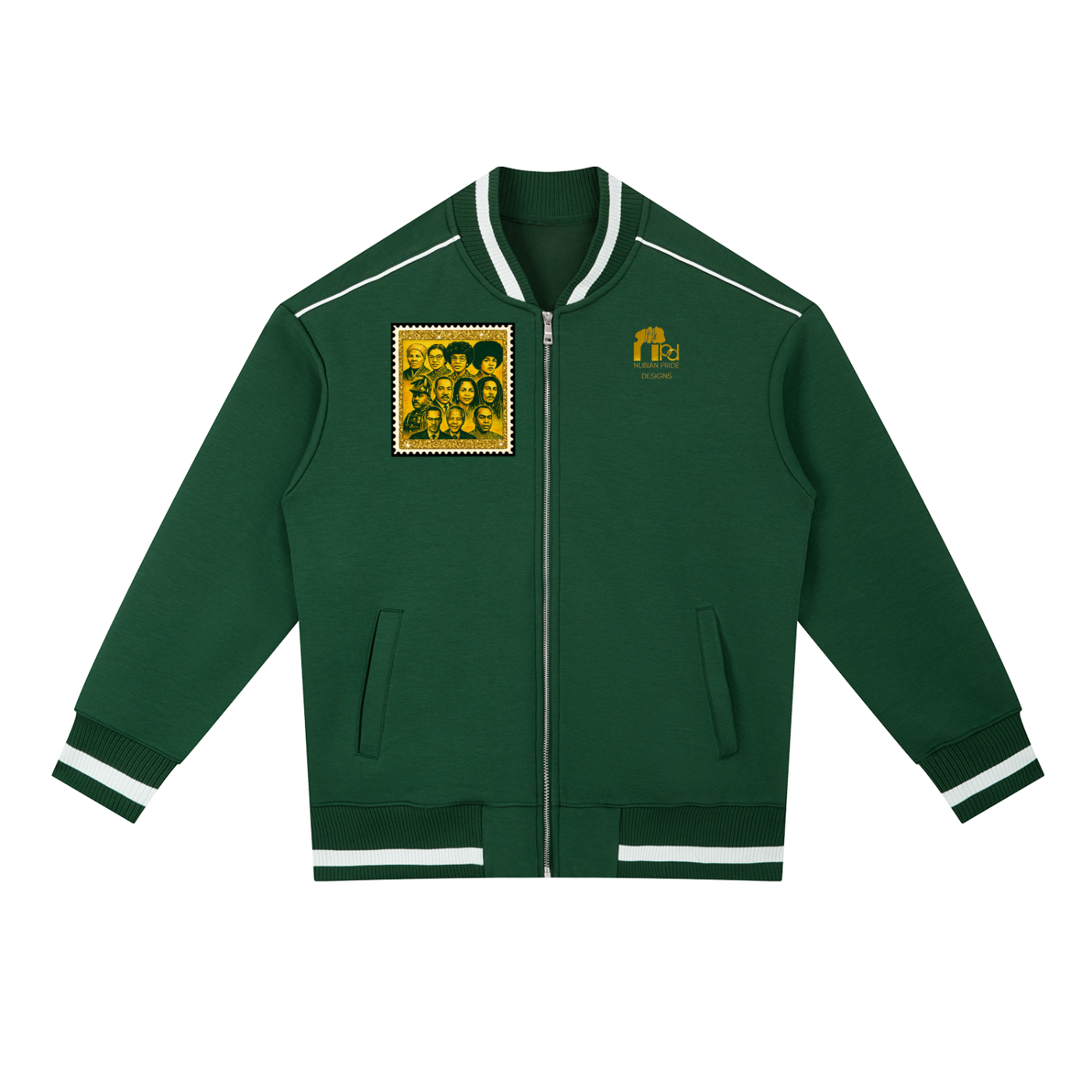 Icons of Heritage™ Contrast Piping Zip Unisex Bomber Jacket