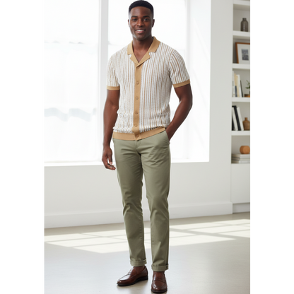 Men's Stripe Button Down Cardigan