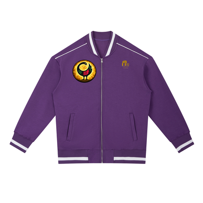 Sankofa Contrast Piping Zip Bomber Jacket