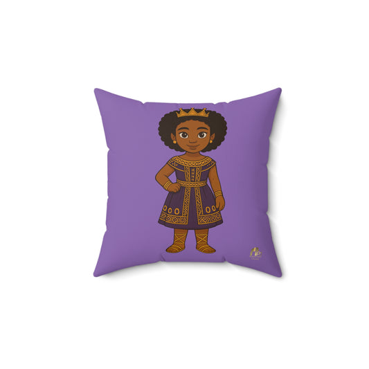 “Little Queen” Throw Pillow – Cheerful, Regal Accent for Black Girls’ Spaces