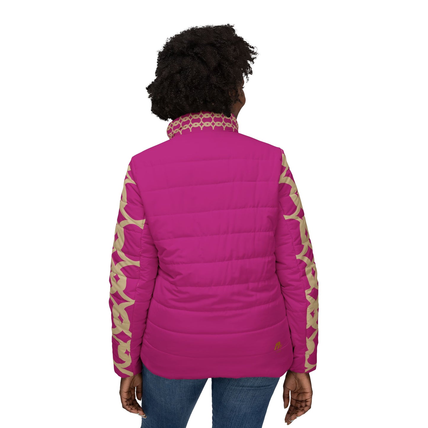 Circle of Unity – African Tribal Puffer Jacket for Women