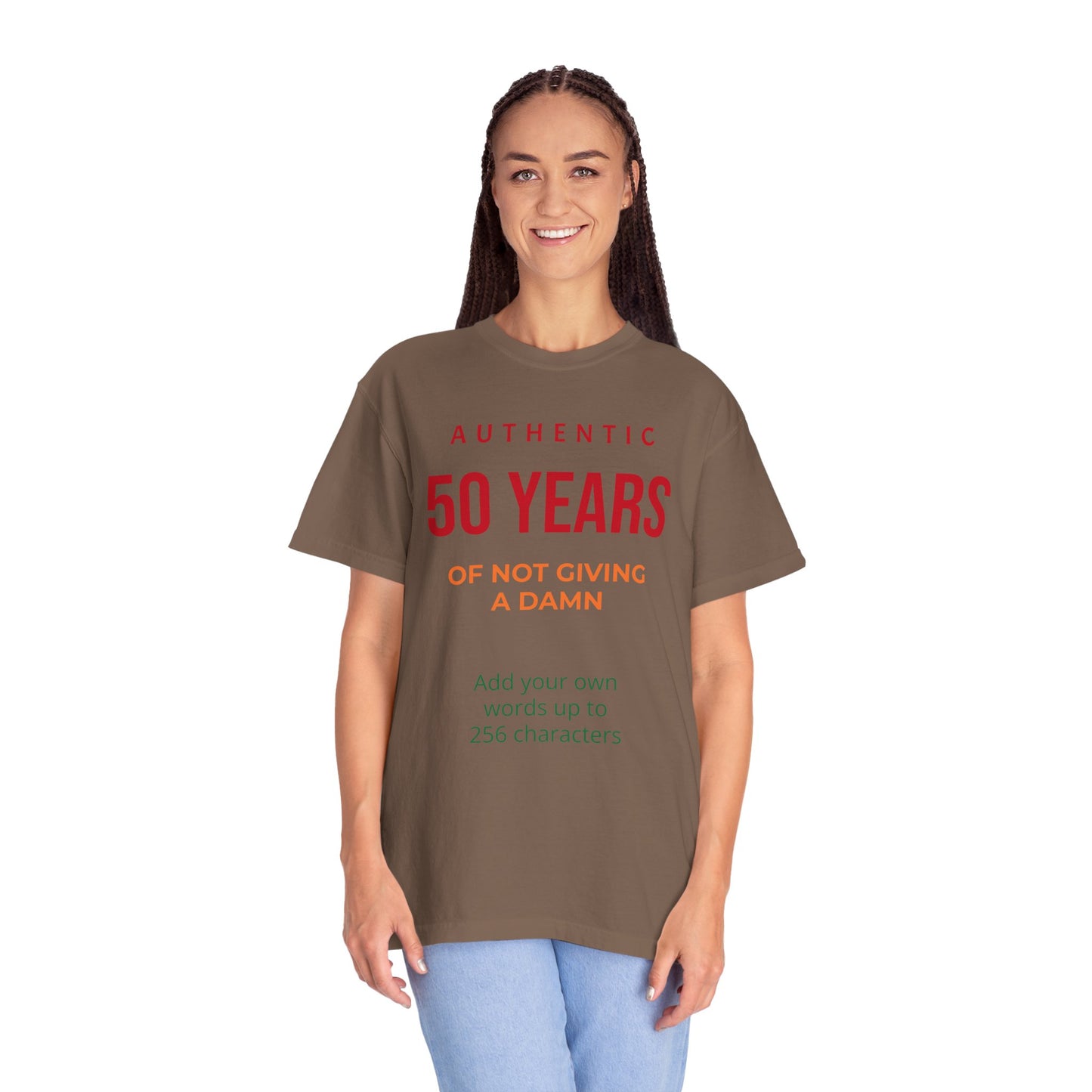 "Authentic 50 Years"  — "Print it your way" Personalized Graphic Tee