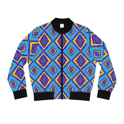 Electric Sky Ikat-Print Unisex Bomber