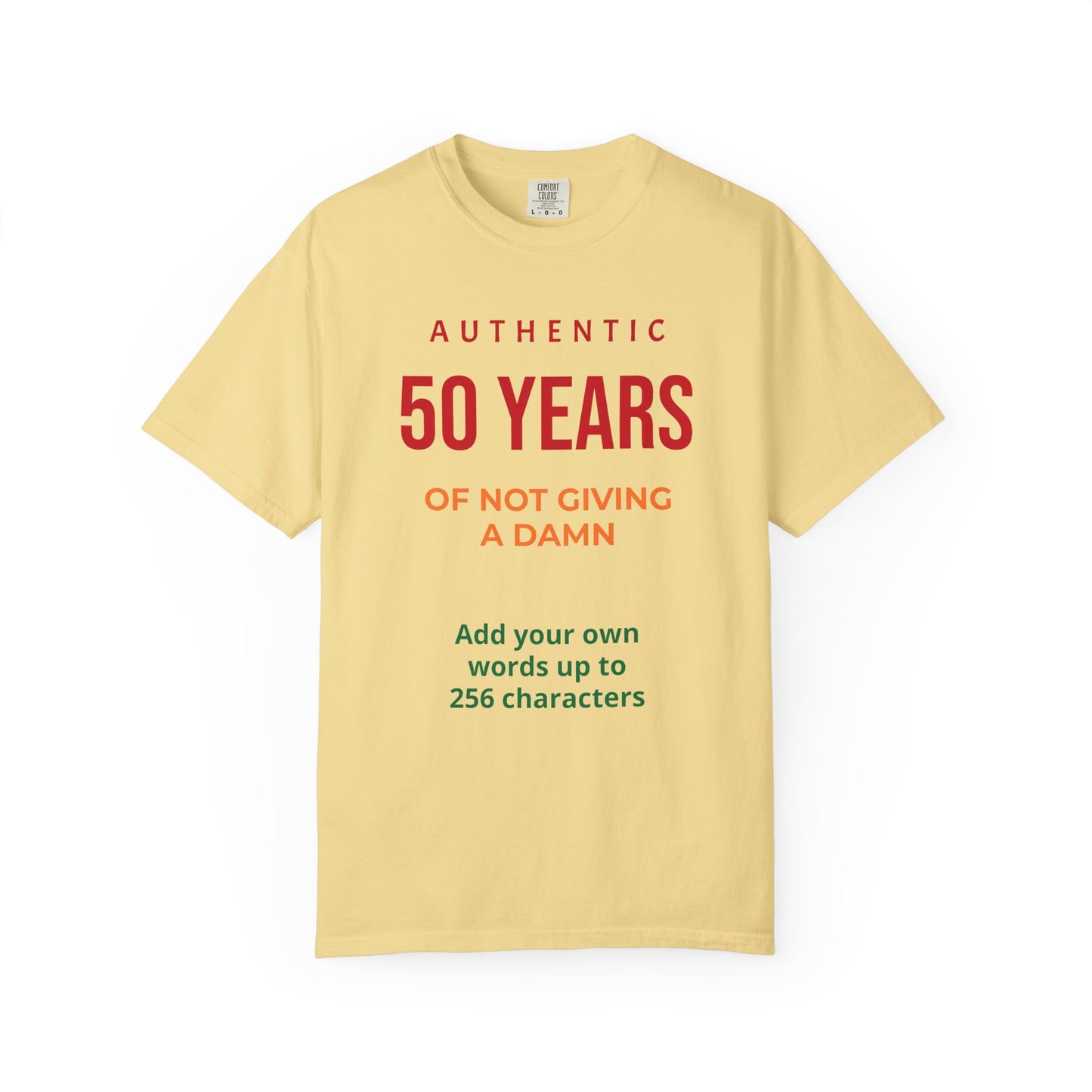 "Authentic 50 Years"  — "Print it your way" Personalized Graphic Tee
