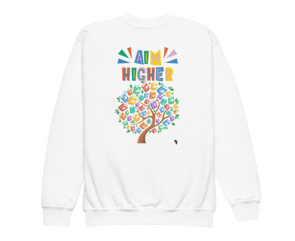 Knowledge Is Power Aim Higher Crewneck Sweater for Girls