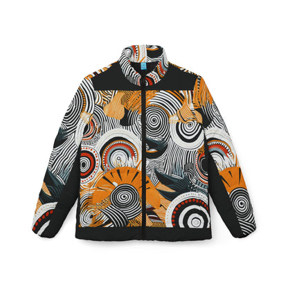 Tribal Sunburst – African Heritage Collage Puffer for Women