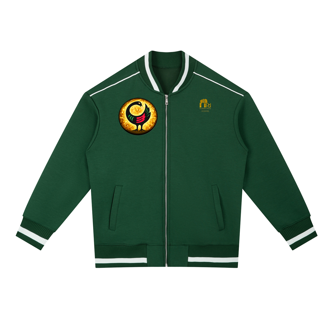 Sankofa Contrast Piping Zip Bomber Jacket