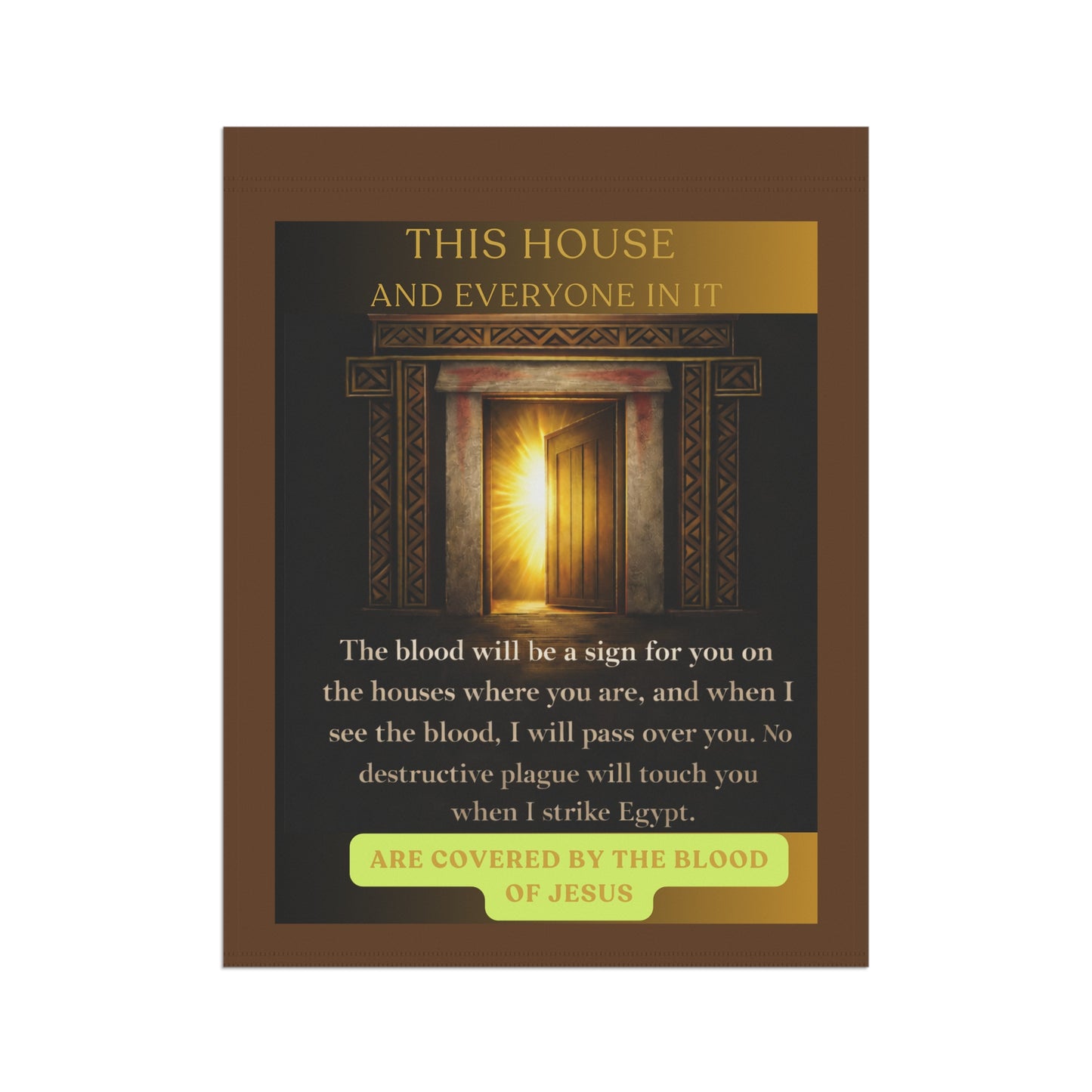 Covered By The Blood Garden Flag — Welcome House Banner